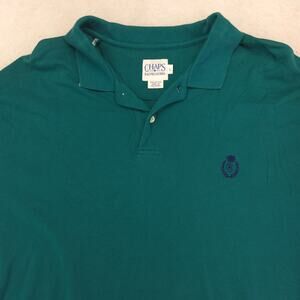 Chaps Casual Short Sleeve Collared Polo Shirt Adult Mens Size Large L Green